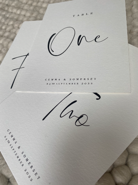"Somerset" Table Numbers