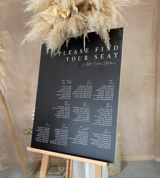 "Rebecca" A1 Table Plan