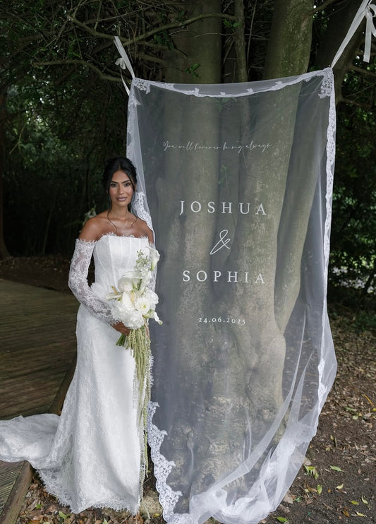 lace edged banner sign