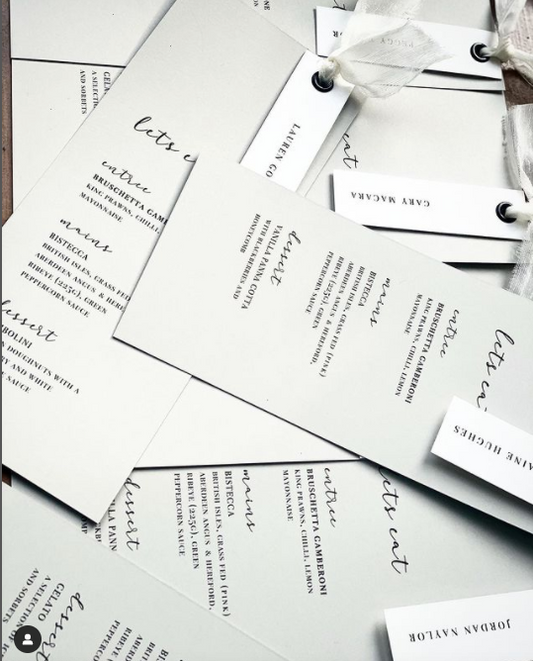 Luxury "Jessie" Menu with name tag