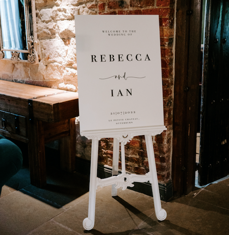 "Rebecca" Welcome sign