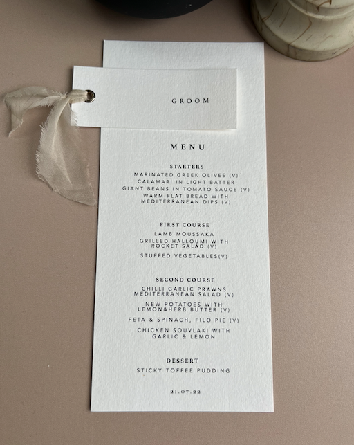 "Eloise" Menu